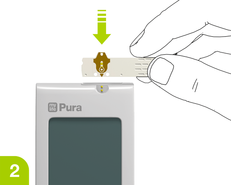Application Pura – Inserting test strip